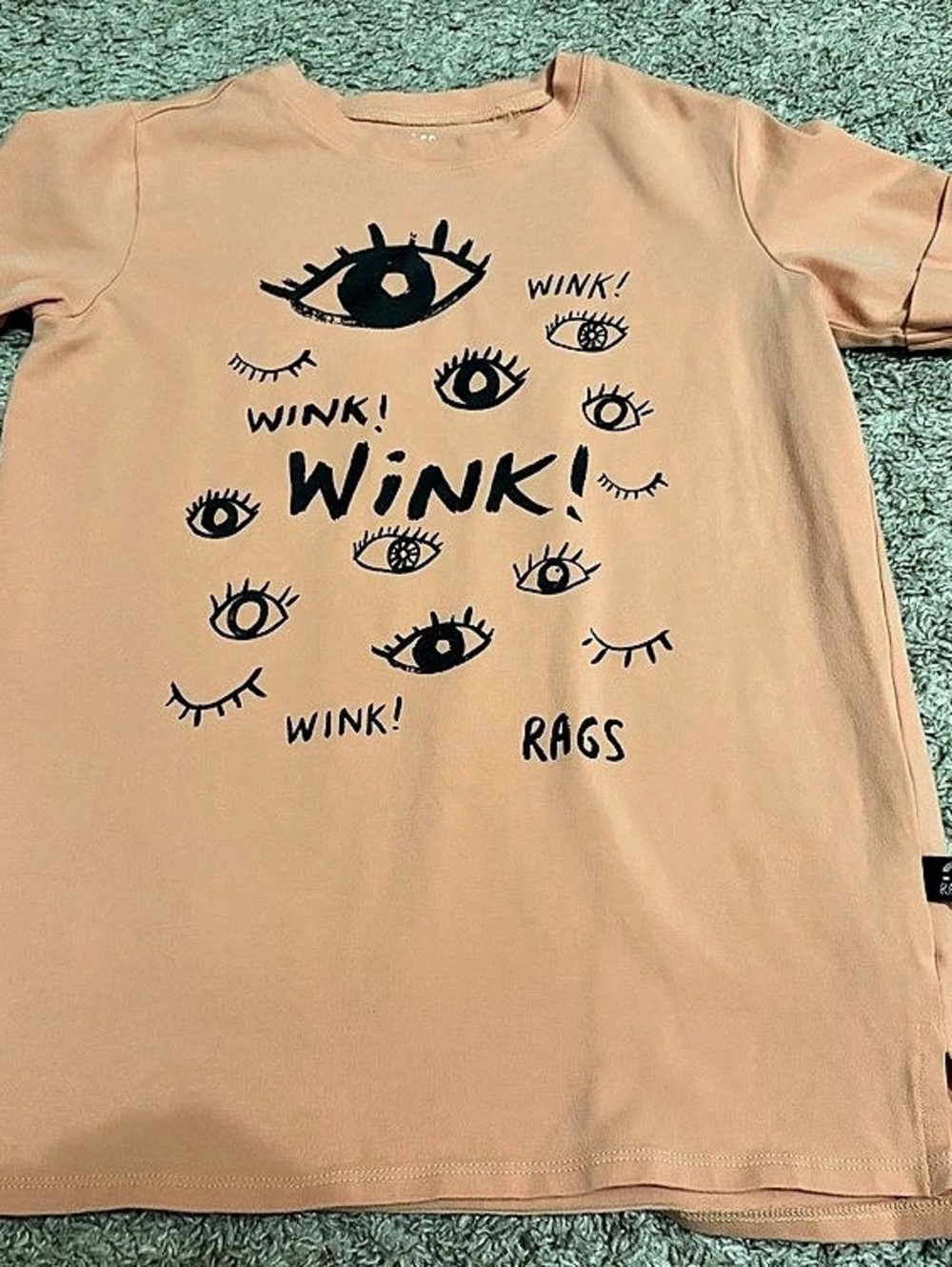 RAGS Graphic Short Sleeve Tee Girls 7/8 Pink